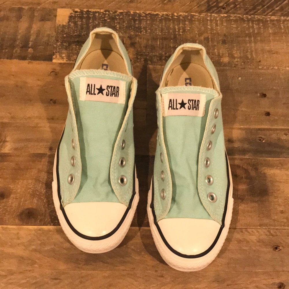 Teal Low Top Converse Sneakers